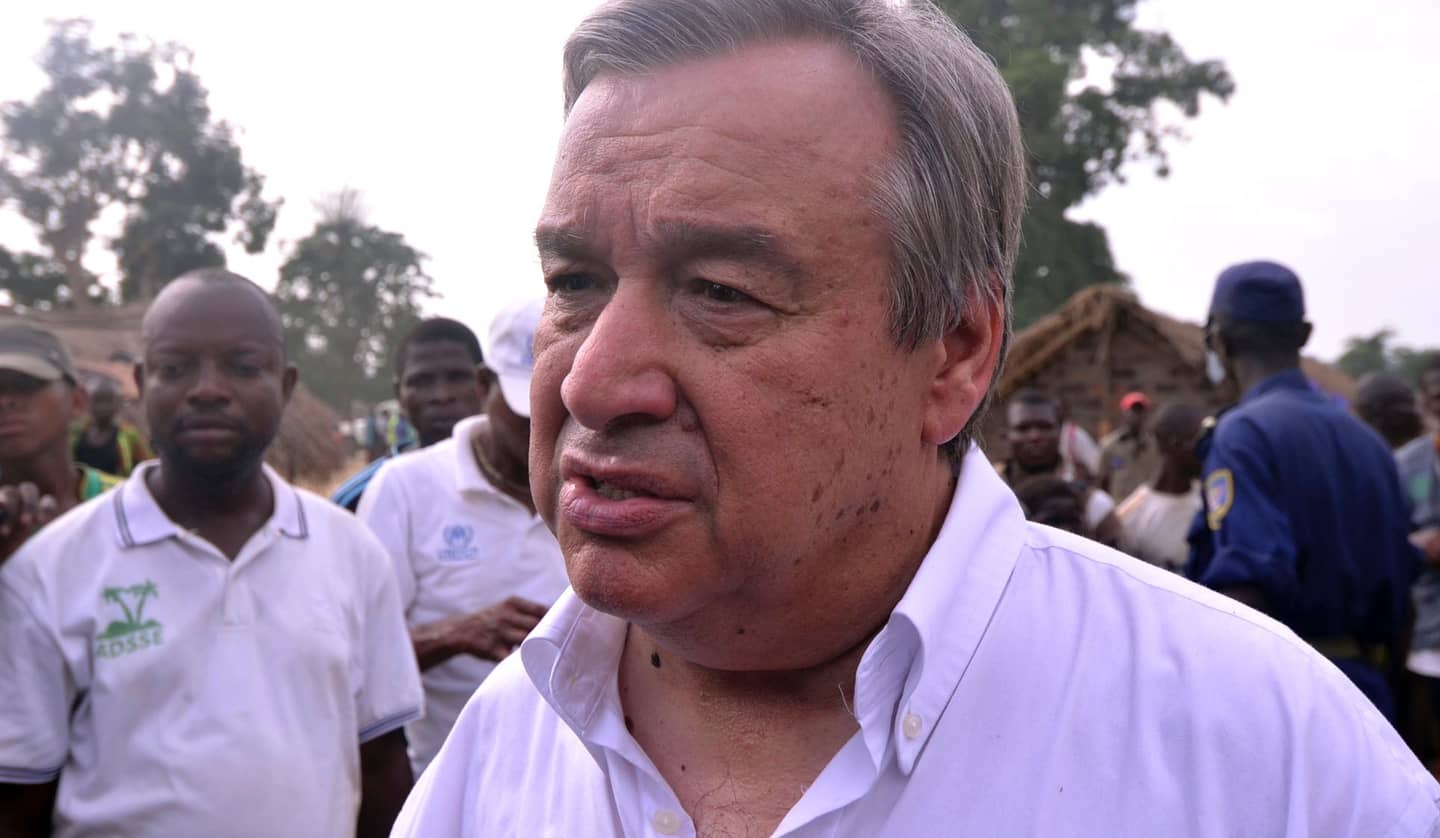 Today's UN Secretary-General António Guterres during a visit to Congo in 2013.